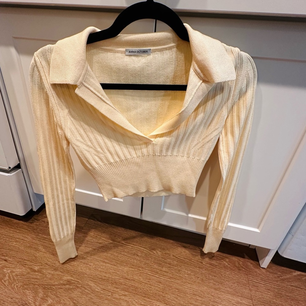 Anna October V-Neck Cream Sweater